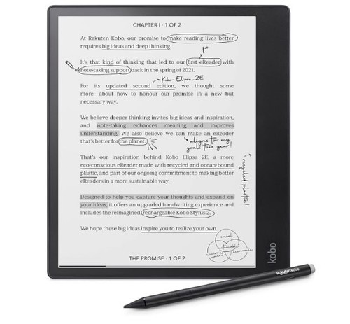 Kobo Elipsa 2E 10.3' Touchscreen 32GB eReader inc Stylus - New - 第 1/6 張圖片