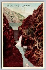 Postcard D 313, Shoshone Canyon, Dam, On Cody Road, Yellowstone National Park