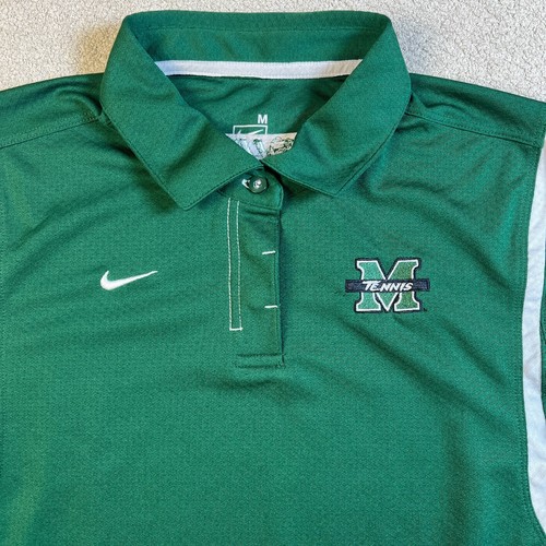 Camisa polo de tenis Marshall Thundering Herd Nike Dri Fit para mujer talla mediana verde - Imagen 2 de 12