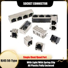 RJ45 56-Type Socket Connector Network Ethernet Adapters Single/Dual/Quad Port