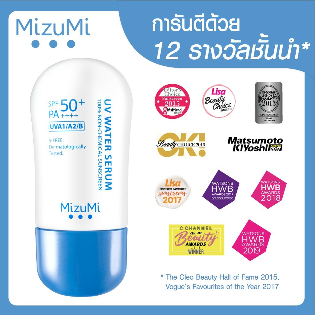 MizuMi UV Water Serum 100% Non Chemical SPF50+ PA++++ UVA1