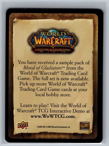 World of Warcraft TCG 2009 Khorium Bar 400 UDE Points WOW Expired Code - Picture 2 of 2