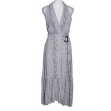 Anthropologie Gray Snakeskin Print Wrap Look Midi Dress Size 2