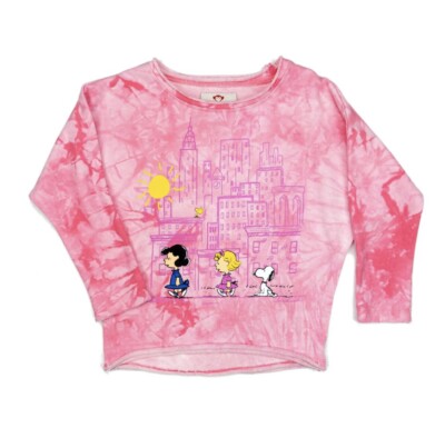Appaman X Peanuts Slouchy Sweatshirt Light Dyed Pink Size 4T NWT