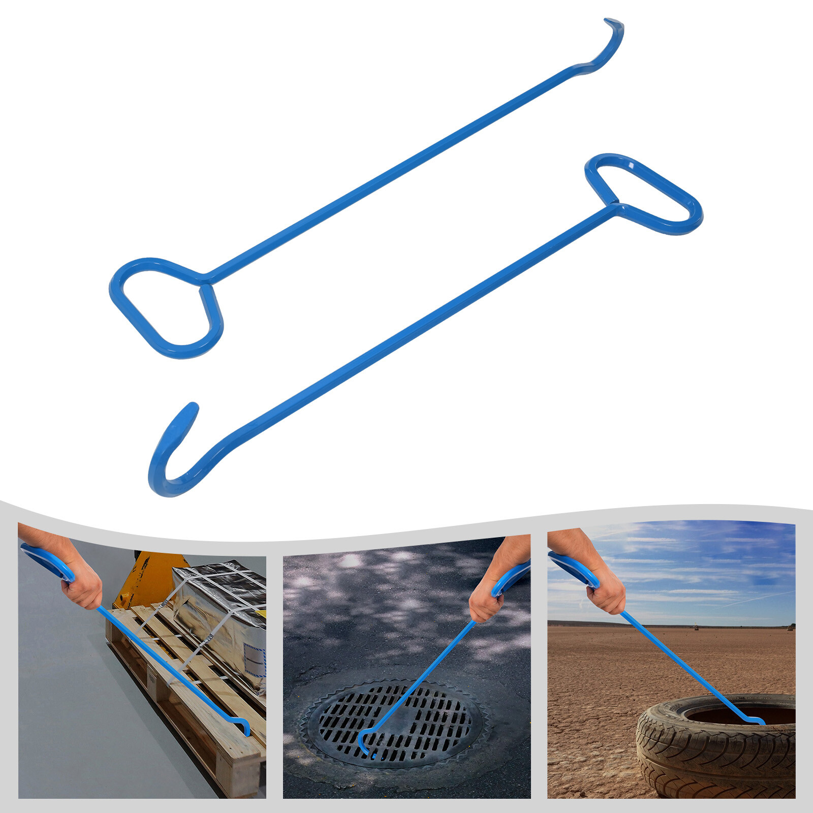 Manhole Hook Tool Lid Hook Lifter Sewer 30'' Versatile Lifting Hooks 1/2/6pcs