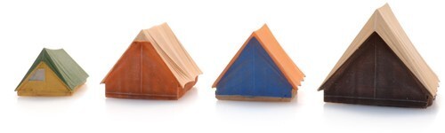 ARTITEC 387.567 - Four Camping Canvas Tents, Scale HO 1:87