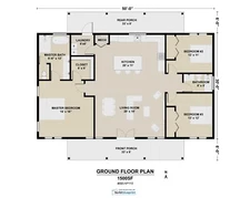 30x50 Modern Farmhouse Custom Architectural Plans 1500SF - PDF Download