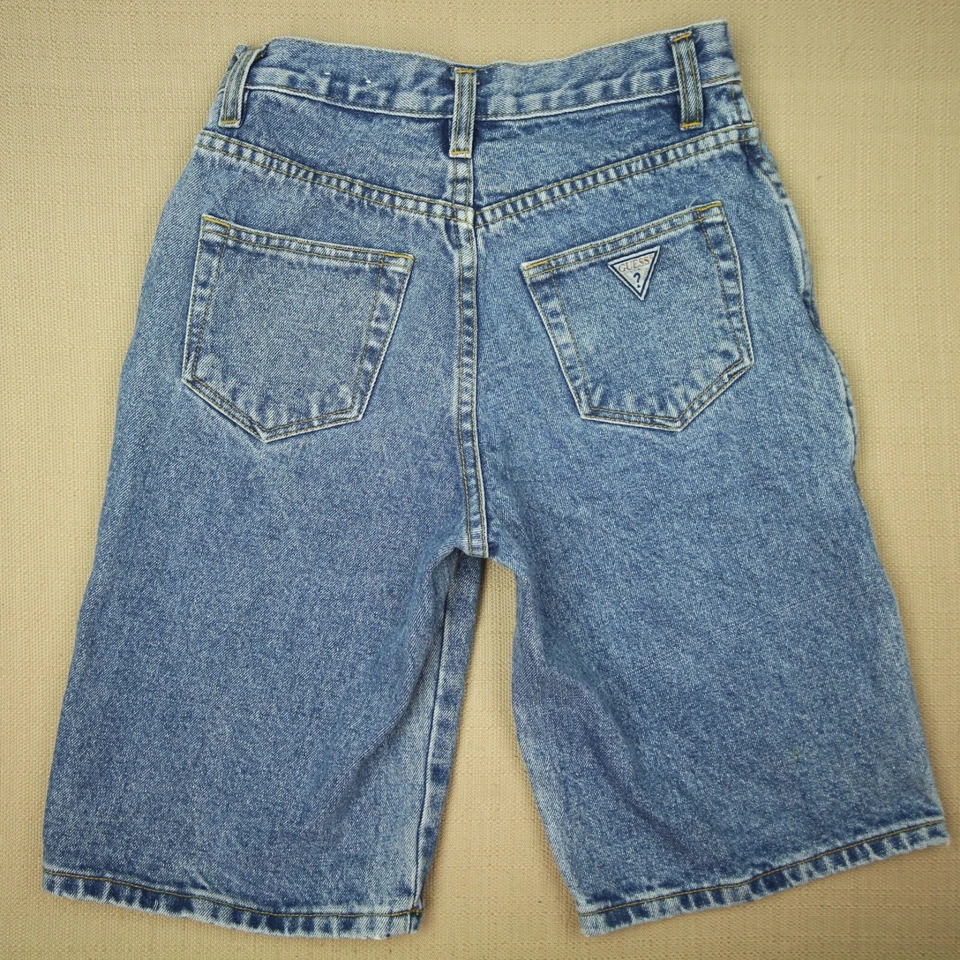 Pantalones Cortos Guess Jean Niño Talla 10 Vintage Años 90 Denim Lavado Medio Foto 2 de 4