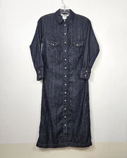 Chloe Size S 36 Women's Navy Blue Demin Jeans Midi Dress