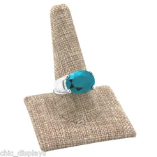 Burlap Ring Display Single Ring Stand Showcase Holder One Finger Stand 2 3/8"H 