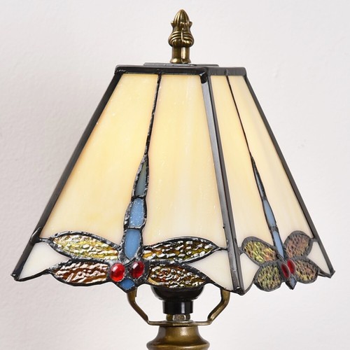 14" Tall Dragonfly Tiffany Table Bedside Desk Lamp Stained Glass Lamp for Home - Picture 5 of 7