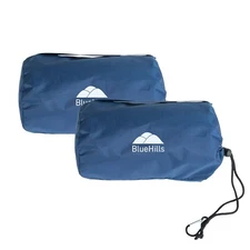 BlueHills Ultra Compact Travel Blanket 2 Pack Large Airplane Navy Blue