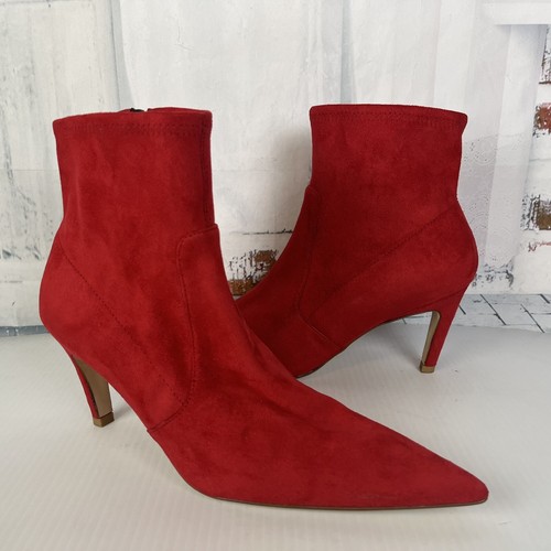 Icon Bootie Red Suede Heeled Booties 
