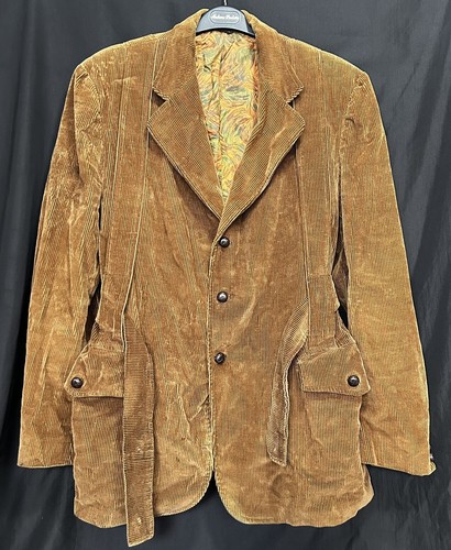 Vintage Sears Mens Store Corduroy Blazer Belted Jacket Large