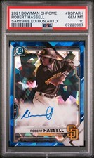 2021 Bowman Chrome Sapphire Edition - ROBERT HASSELL - AUTO #BSPARH - PSA 10