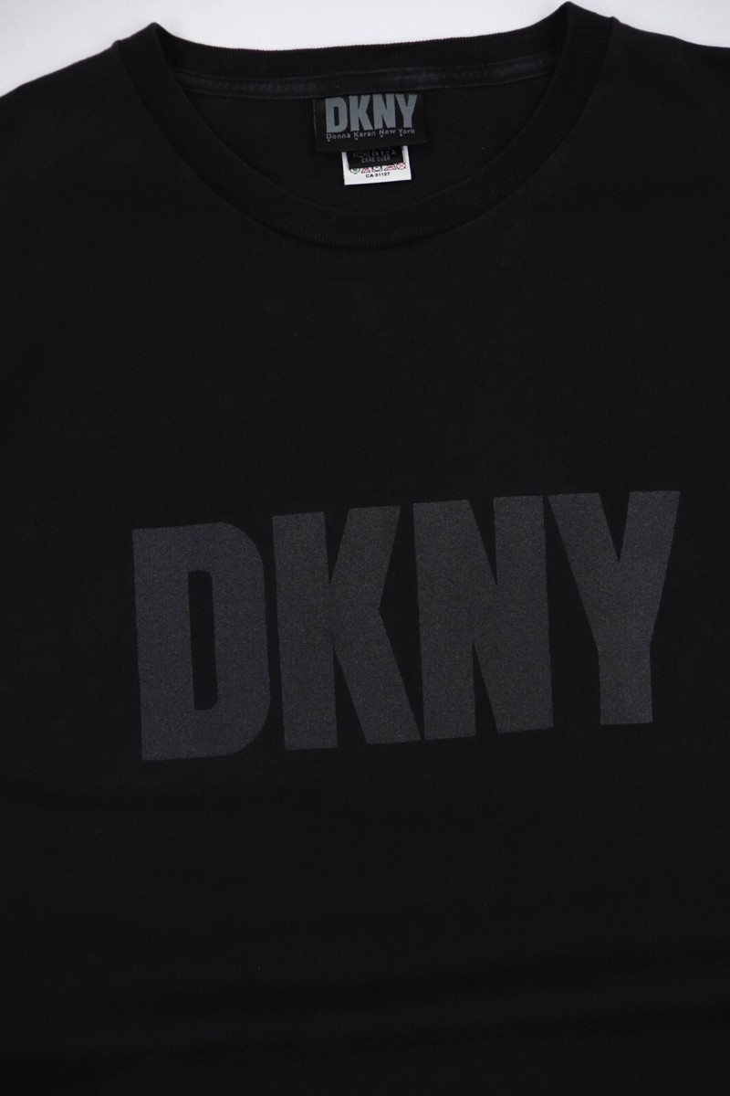 DKNY ヴィンテージ メンズオーバーサイズフーデ90s DKNY Donna Karan 90s Vintage Made in U.S.A. Reflective Big Logo T