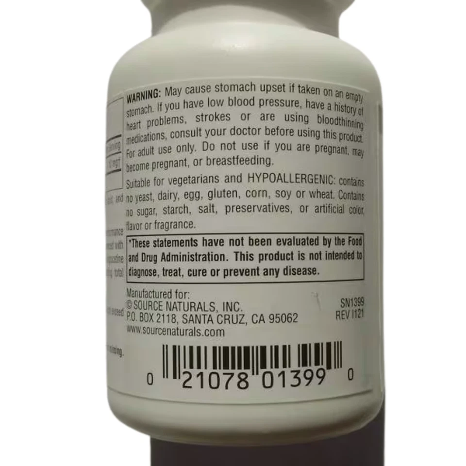 Tabletas Source Naturals, Apoya el Rendimiento Cognitivo 10mg 120 ct Foto 2 de 2