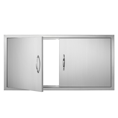Outdoor Kitchen Doors 42W x 21H Inch Double BBQ Access Doors for Grill Station
