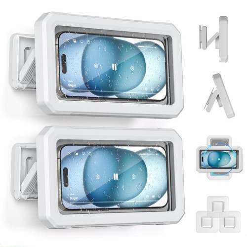 2-Pack Shower Phone Holder Waterproof 480°Rotating Waterproof Phone Holder fo...
