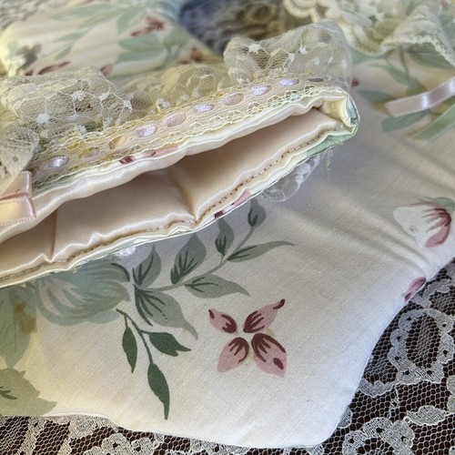 Vintage Shabby Chic Style Stockings 11” Padded Stockings Pink Christmas Cottage - Picture 6 of 7