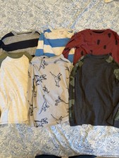 Lot Of 6 Cat and Jack Boys Long Sleeve T-Shirts Size S 6/7 T-Rex Nature Camo
