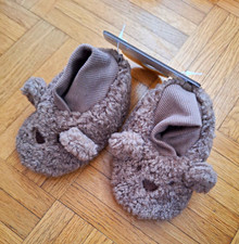 Primark Baby Hausschuhe Pl&uuml;sch  Slip-On EU 19 Tiere Anti-Rutsch braun