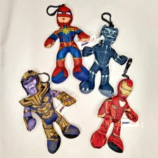 AVENGERS Plush Figure Bag Clips Panther Thanos Iron Man Capt Marvel Basic Fun