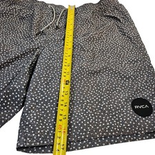 RVCA Men's Black Floral Nature Board Shorts Drawstring Elastic Waist Pockets.