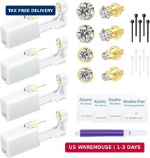 4pcs Ear Piercing Kit Gold, Ear Piercing Gun Gold, Disposable Ear Piercing Kit,