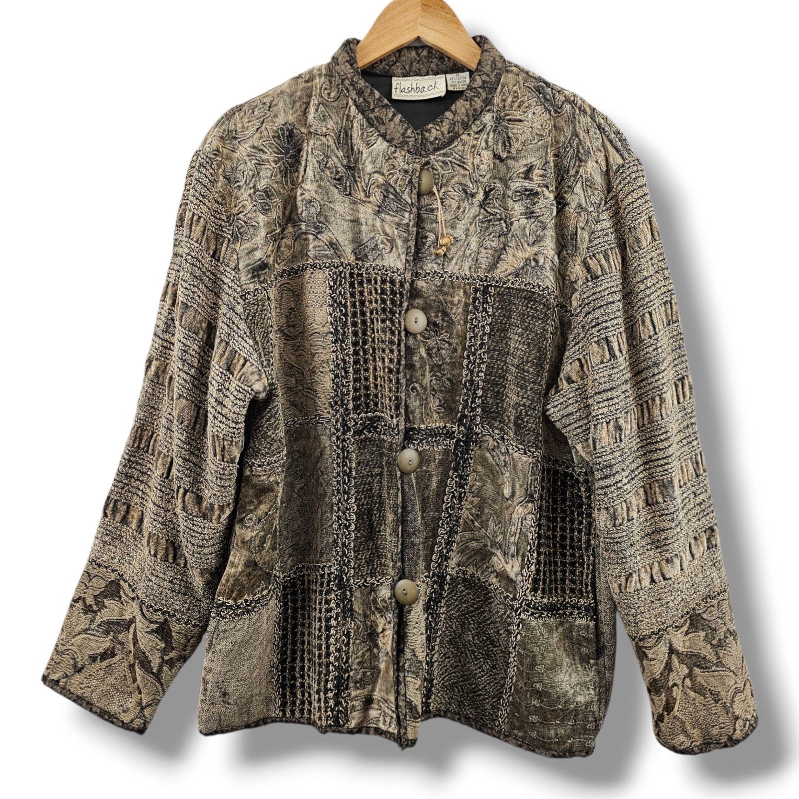 Flashback Patchwork Embroidered Jacket Womens XL … - image 1