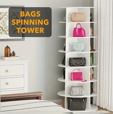 1pc 360-Degree Rotating Shoe Rack Tower - 7-Tier Vertical Space-Saving Shoe