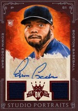 2015 Diamond Kings Studio Portraits Framed Red #23 Edwin Escobar Auto Jersey /99