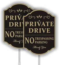Yuntarda Private Drive Sign - 2 Pack with Stake-2pcs