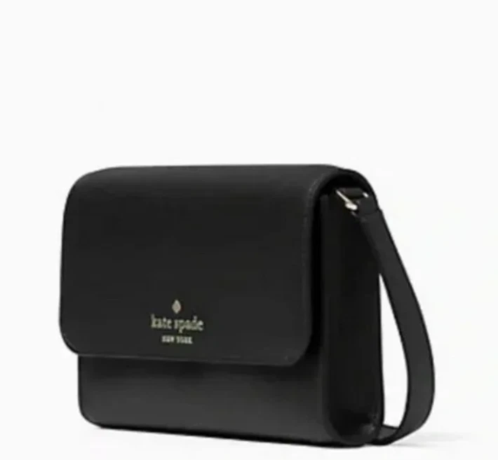 Tracolla Kate Spade Brynn piccola patta nera Saffiano K4804