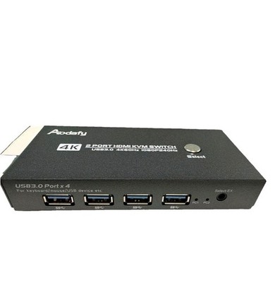 Aodafy 4K HDMI USB 3.0 1080P KVM Switch 1 Monitor 2 Computers New