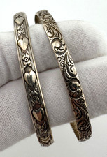 Danecraft Sterling Silver Bangle Bracelet Lot of 2 Vintage 24.4g