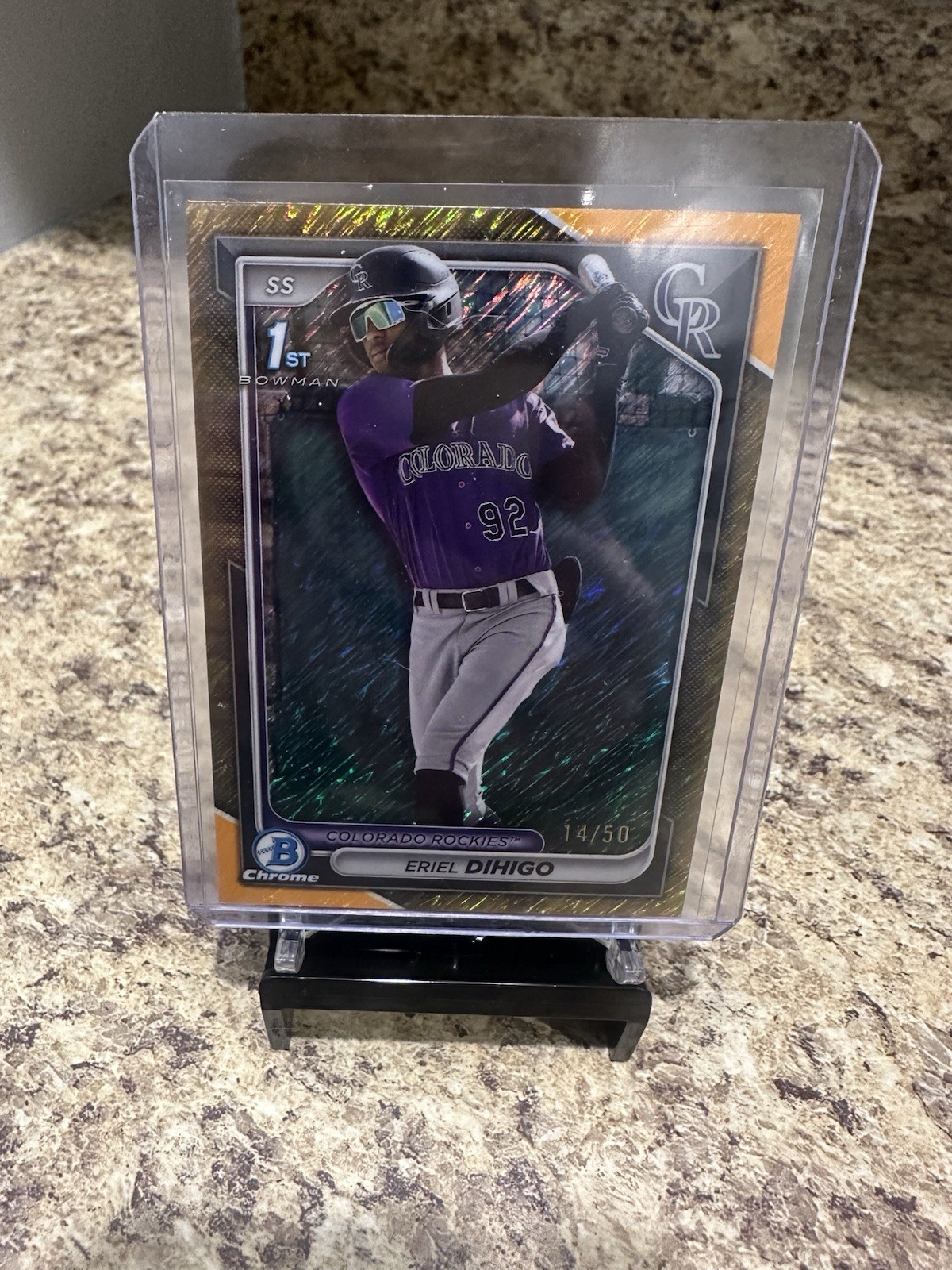 2024 Bowman Chrome Eriel Dihigo Rockies Gold Shimmer Refractor 1st /50