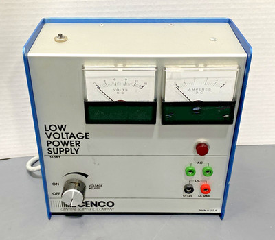 Cenco 31383 Heavy Duty Low Voltage Power Supply 115V 5A CSZ Power Tested