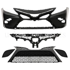 For Camry SE 2018 2019 2020 Front Bumper+Upper Lower Grille+Fog Lamp Cover 5pcs