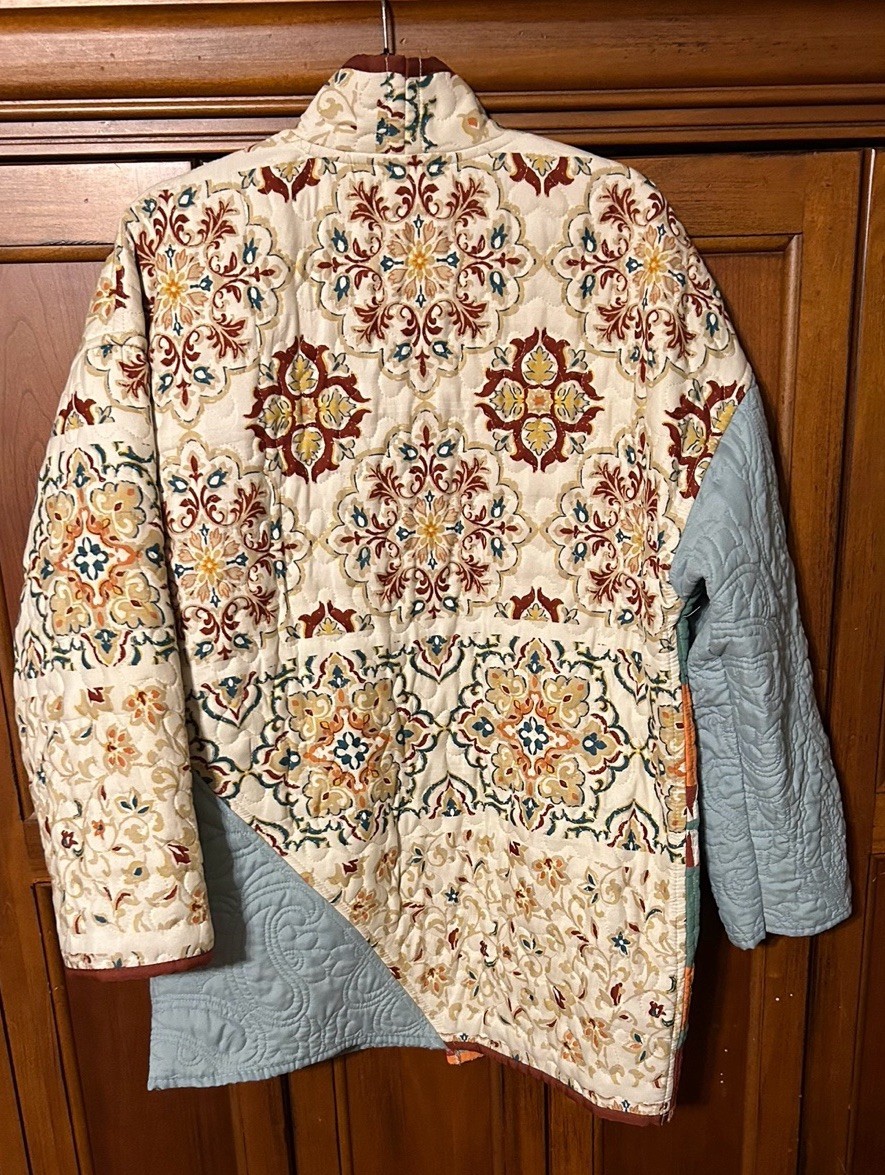 Women’s patchwork jacket Boho Size Xl Extra Large… - image 4