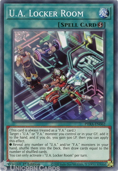 PHRA-EN062 U.A. Locker Room Common 1st Edition Mint Yu-Gi-Oh! Card