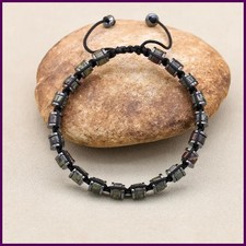 Men's Bracelet Natural Stone Hematite Dragon Blood Beads Braided Bracelet 