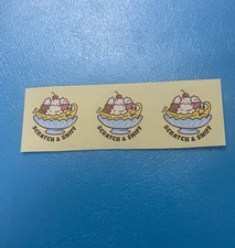 Banana Split Scratch N Sniff Small Sticker Strip Of 3 Stickers