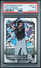 2025 Bowman Draft Chrome Billy Carlson 1st Bowman Refractor BDC-10 PSA 9
