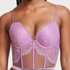 Victorias Secret Very Sexy Push-Up Corset Bra Womens 32D Lilac Bustier NWT