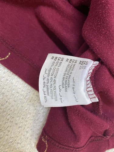 Karen Scott Shirt Women’s 2X V-Neck Button 3/4 Sleeve Maroon Graphic Print - Picture 5 of 8
