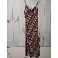 Ganji Maxi Dress Womens Large Multicolor Striped Spaghetti Strap Boho Summer