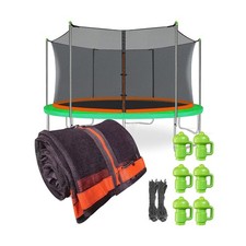 Jump Tastic Trampoline Net Replacement with 6 PoleCaps, 12-15 ft Round Safety...