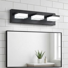 18 in Vanity Light Matte Black LED 3-Lights Bathroom Mirror Wall Sconce Fixture