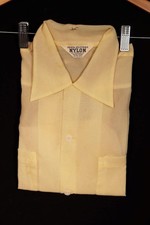 Vintage Deadstock Still Folded 1940s Dupont Yellow Sheer Nylon Shirt Size Small